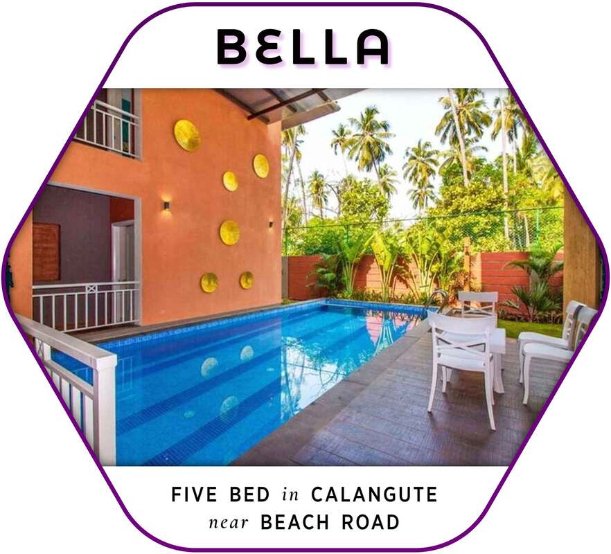avion 5 bed villa bella with pool in calangute
